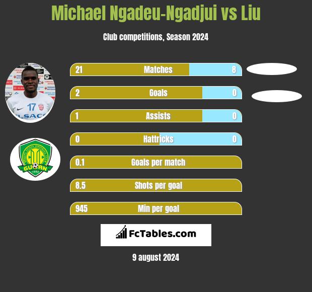 Michael Ngadeu-Ngadjui vs Liu h2h player stats