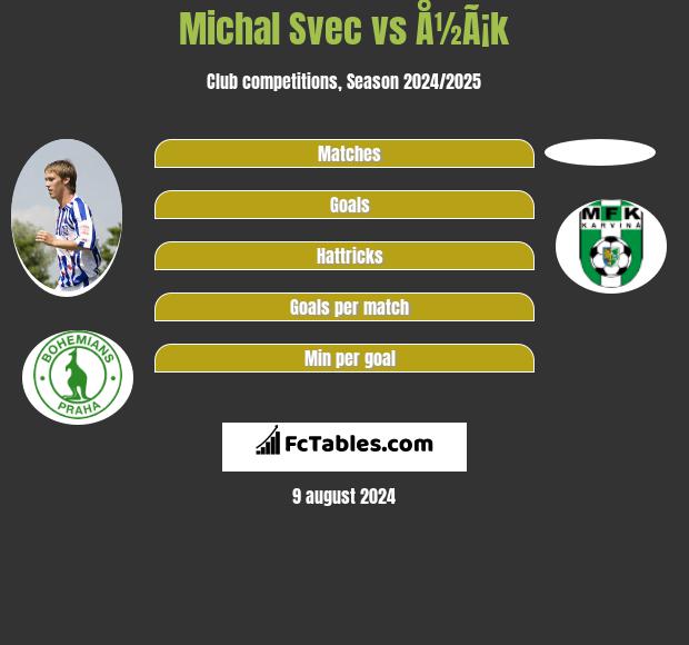 Michal Svec vs Å½Ã¡k h2h player stats