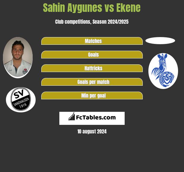 Sahin Aygunes vs Ekene h2h player stats