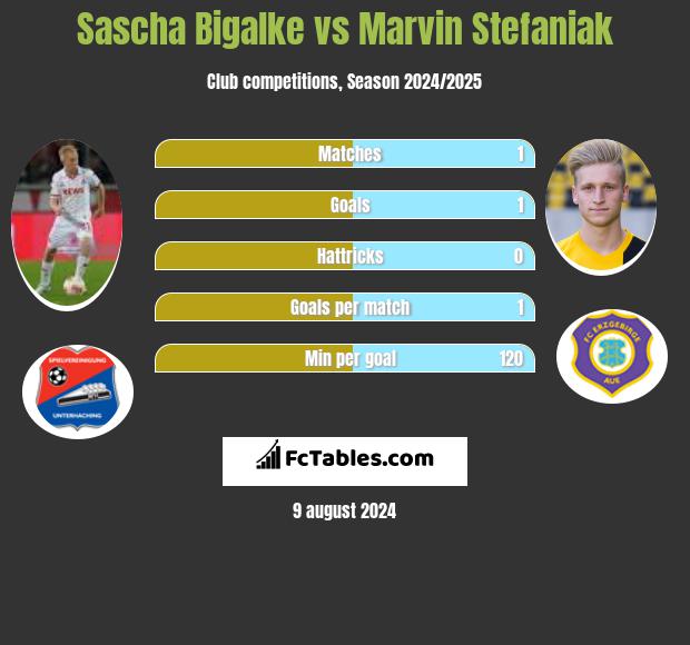 Sascha Bigalke vs Marvin Stefaniak h2h player stats