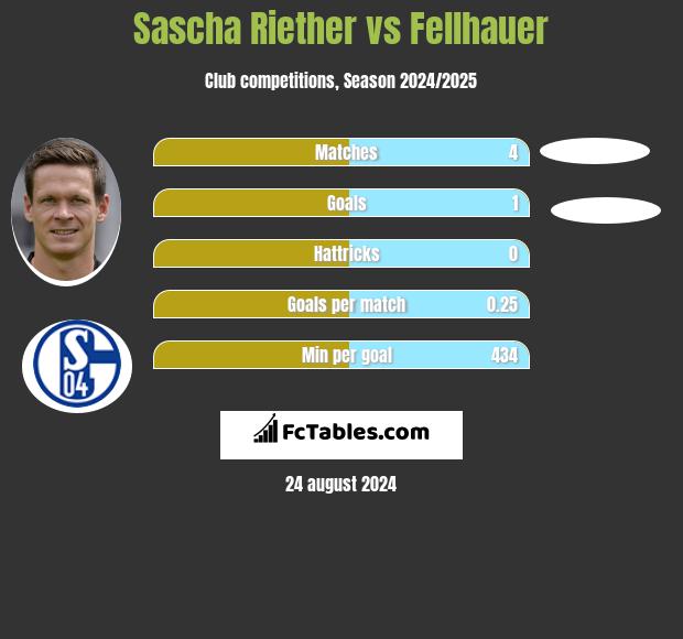 Sascha Riether vs Fellhauer h2h player stats