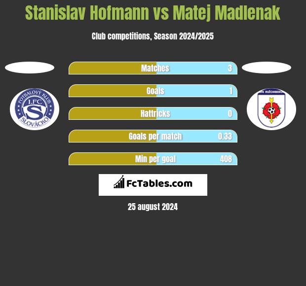 Stanislav Hofmann vs Matej Madlenak h2h player stats