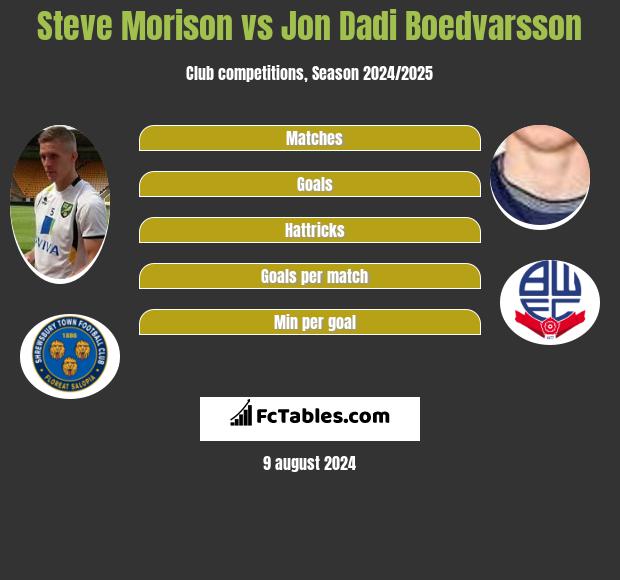 Steve Morison vs Jon Dadi Boedvarsson h2h player stats