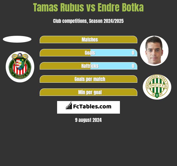 Tamas Rubus vs Endre Botka h2h player stats