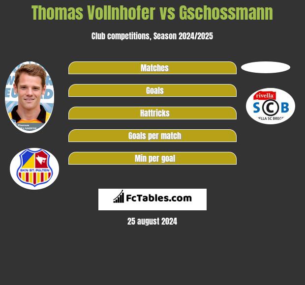 Thomas Vollnhofer vs Gschossmann h2h player stats