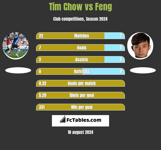 Tim Chow vs Feng h2h player stats