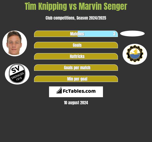 Tim Knipping vs Marvin Senger h2h player stats