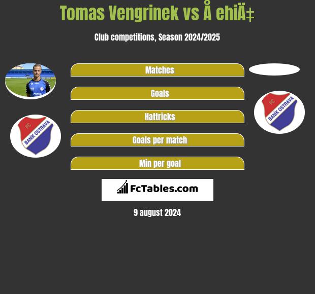 Tomas Vengrinek vs Å ehiÄ‡ h2h player stats