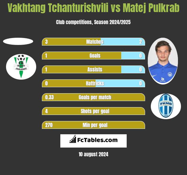 Vakhtang Tchanturishvili vs Matej Pulkrab h2h player stats