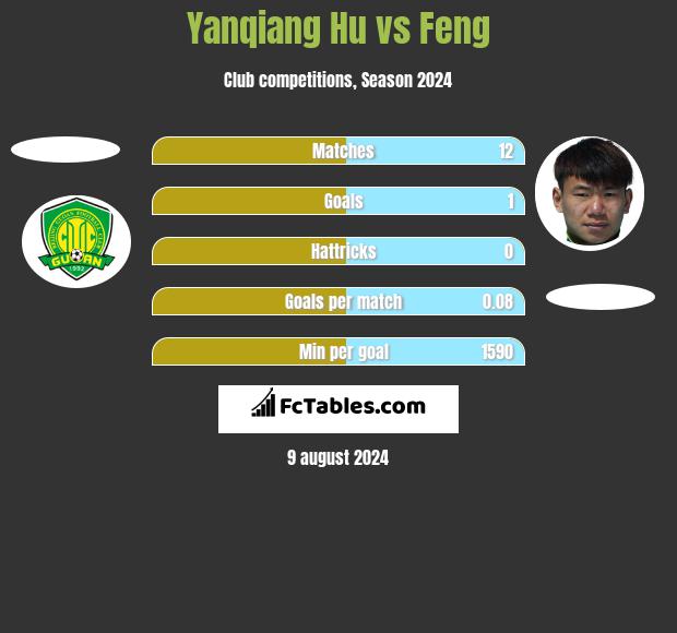 Yanqiang Hu vs Feng h2h player stats