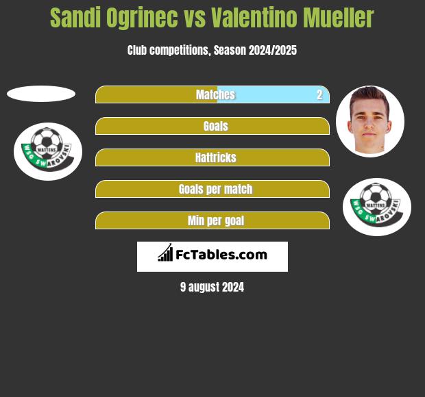 Sandi Ogrinec vs Valentino Mueller h2h player stats