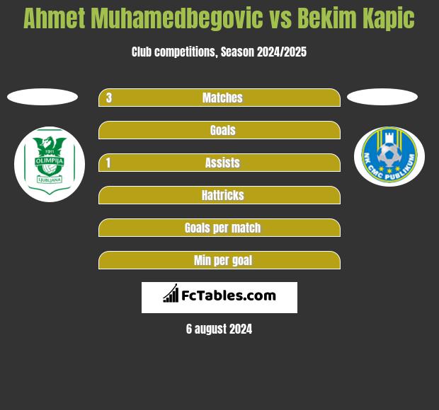 Ahmet Muhamedbegovic vs Bekim Kapic h2h player stats