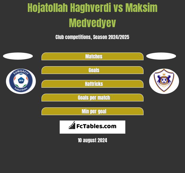 Hojatollah Haghverdi vs Maksim Medvedyev h2h player stats