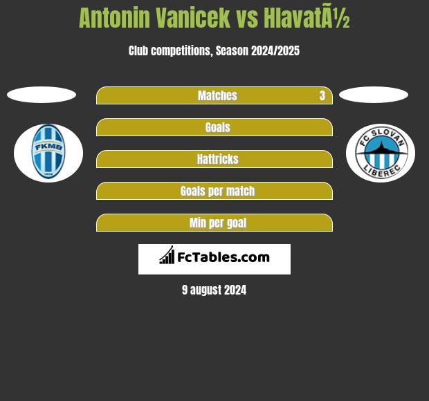 Antonin Vanicek vs HlavatÃ½ h2h player stats