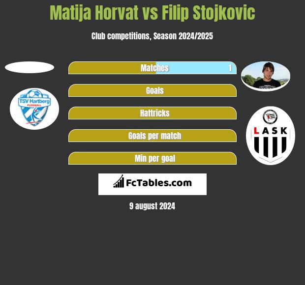 Matija Horvat vs Filip Stojkovic h2h player stats