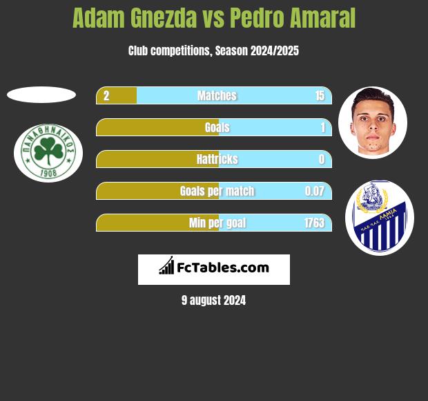 Adam Gnezda vs Pedro Amaral h2h player stats