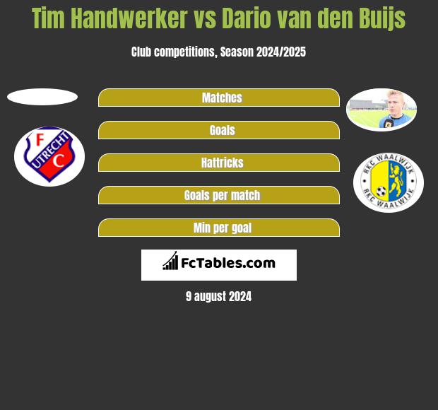 Tim Handwerker vs Dario van den Buijs h2h player stats