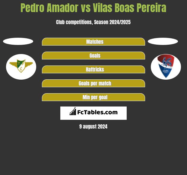 Pedro Amador vs Vilas Boas Pereira h2h player stats