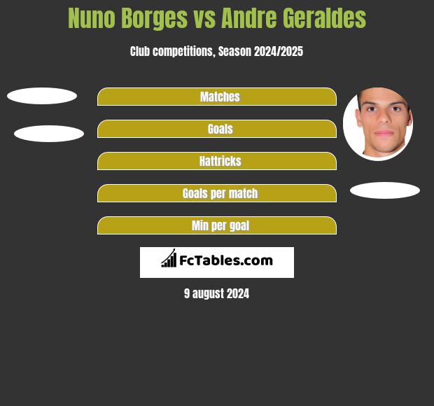 Nuno Borges vs Andre Geraldes h2h player stats