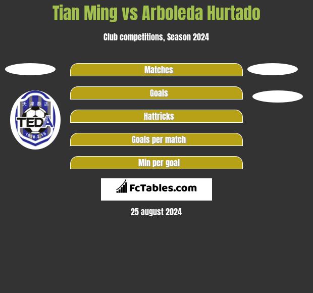 Tian Ming vs Arboleda Hurtado h2h player stats