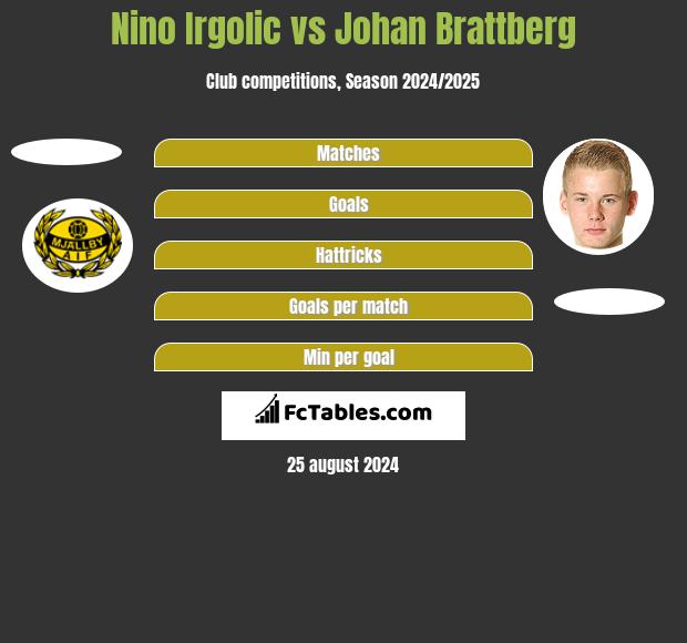 Nino Irgolic vs Johan Brattberg h2h player stats