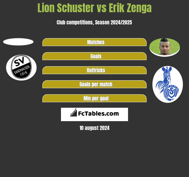 Lion Schuster vs Erik Zenga h2h player stats