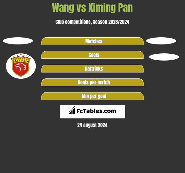 Wang vs Ximing Pan h2h player stats